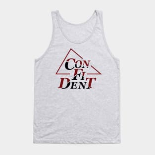 Confident | Geometric and Modern Typographic Design Tank Top